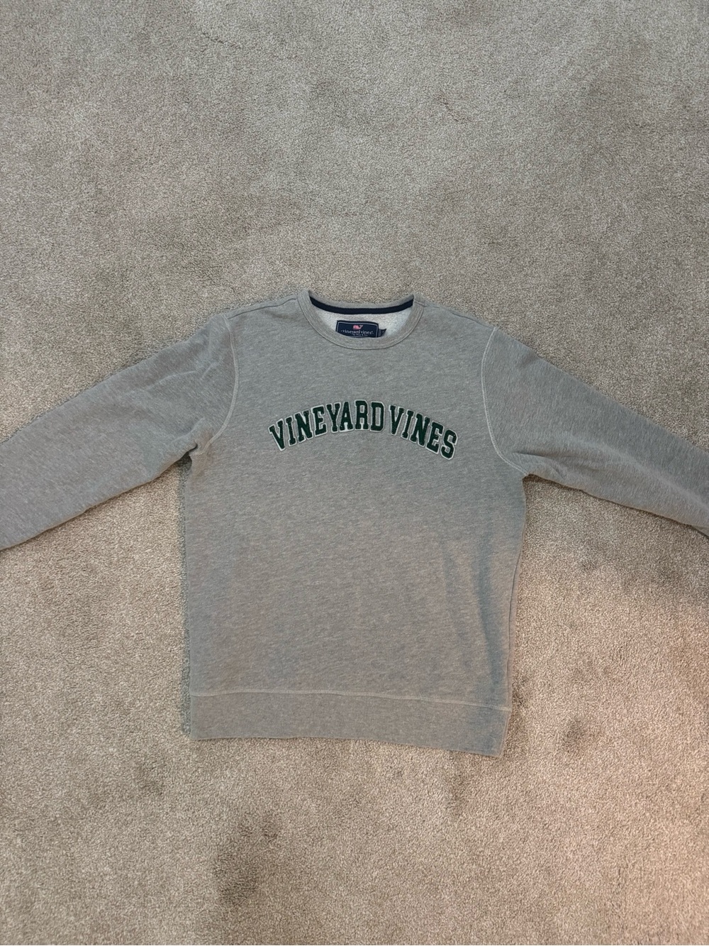 Vineyard Vines Gray Crewneck with Dark Green Logo